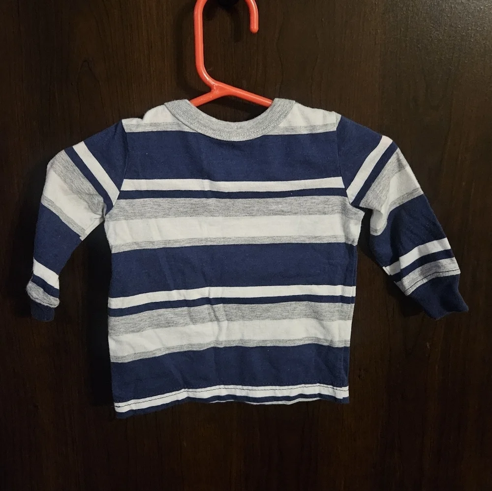 Carter's Navy and White Striped Long Sleeve Tee